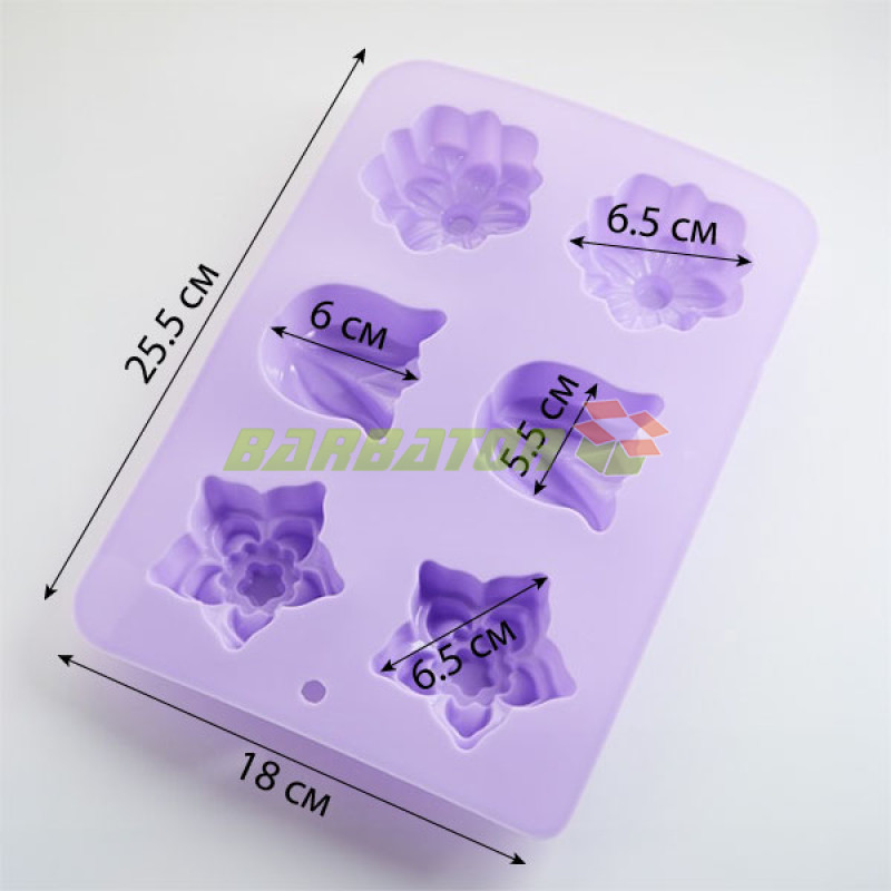 Силіконова форма для випічки "Квіти" СК3-448 арт. 822-10-2