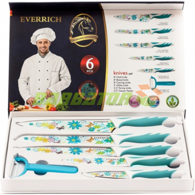 Набор ножей антибактериальных "Everrich", арт. 00-33